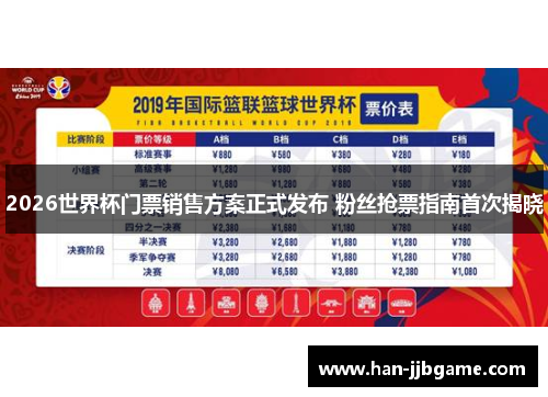 2026世界杯门票销售方案正式发布 粉丝抢票指南首次揭晓 2026世界杯门票销售方案正式发布 粉丝抢票指南首次揭晓